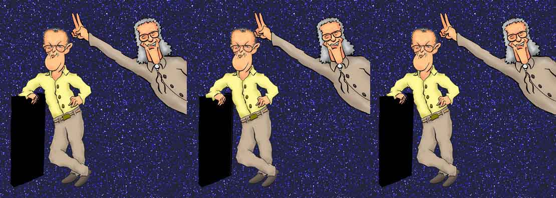 Arthur C. Clarke and Isaac Asimov in 3D