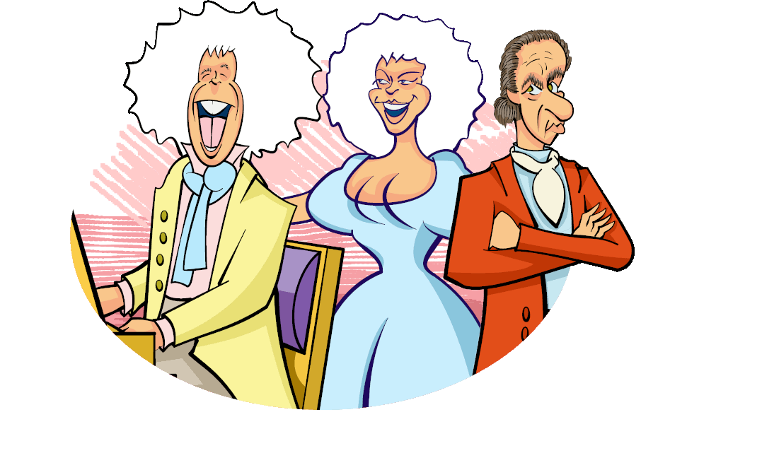 Amadeus Film Cast - Tom Hulce, Elizabeth Berridge, and F. Murray Abraham