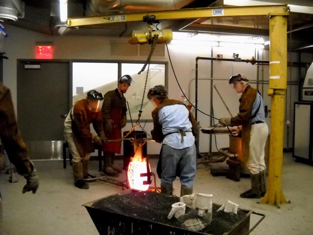 Bronze Casting - Lowering the Crucible