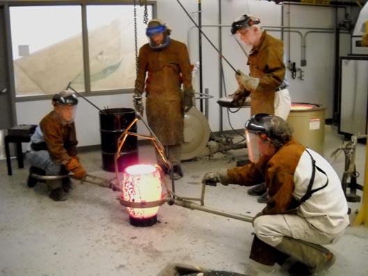 Bronze Casting - Checking Temperature