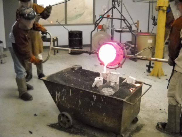 Bronze Casting - Pouring