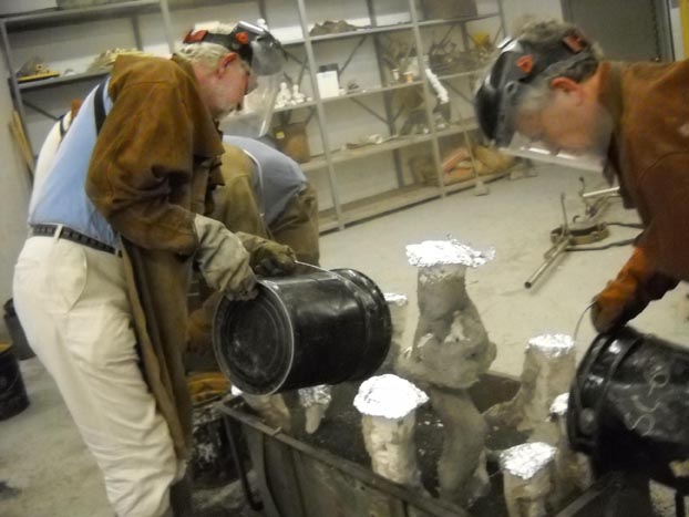 Bronze Casting - Pouring Sand